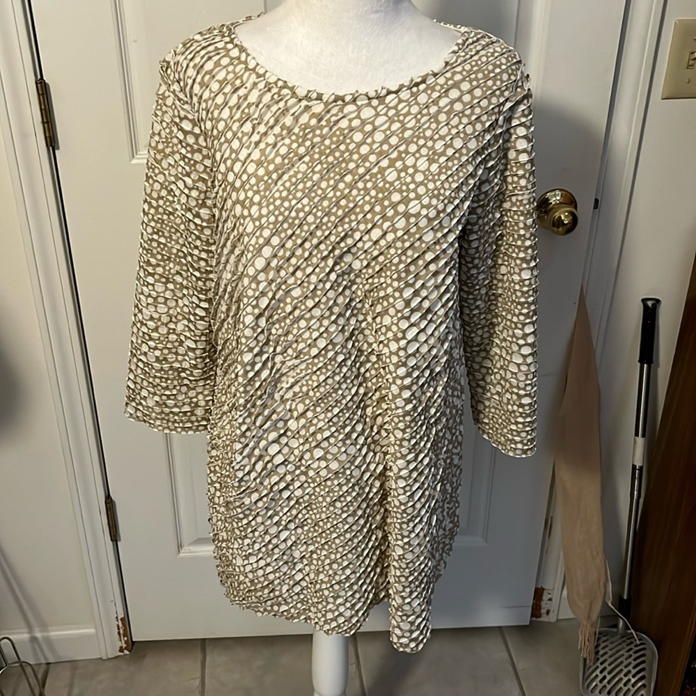 SUSAN GRAVER POPOVER TOP SIZE M (WEARS LIKE A LARGE)